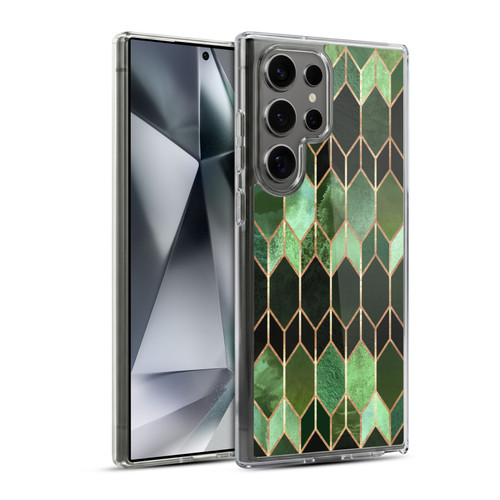 Elisabeth Fredriksson Geometric Design And Pattern Green Stained Glass Soft Gel Case for Samsung Galaxy S24 Ultra 5G & MagSafe