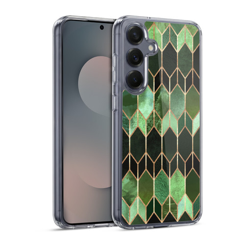 Elisabeth Fredriksson Geometric Design And Pattern Green Stained Glass Soft Gel Case for Samsung Galaxy S25 & MagSafe