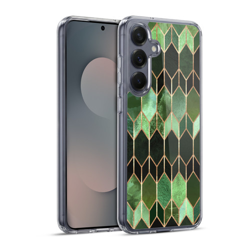 Elisabeth Fredriksson Geometric Design And Pattern Green Stained Glass Soft Gel Case for Samsung Galaxy S25+ & MagSafe