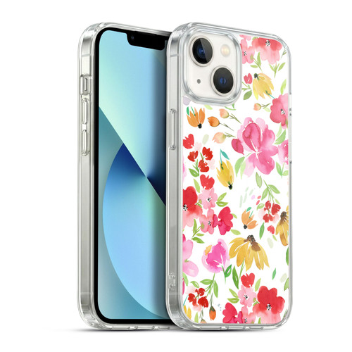 Ninola Spring Floral Flowers Red Soft Gel Case for Apple iPhone 13