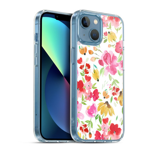 Ninola Spring Floral Flowers Red Soft Gel Case for Apple iPhone 13 Mini & MagSafe