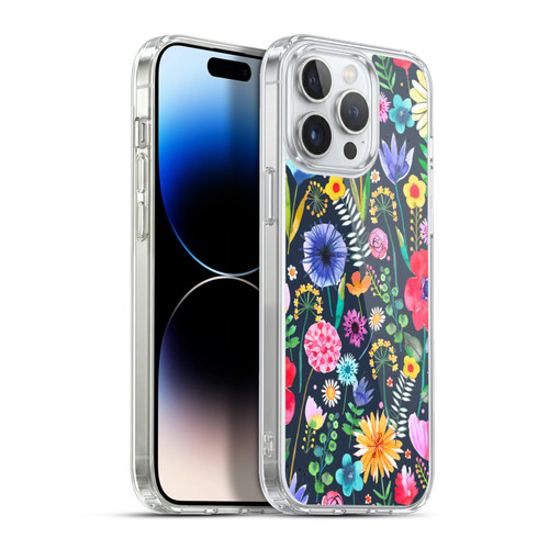 Ninola Spring Floral Flowers Spring Garden Navy Soft Gel Case for Apple iPhone 13 Pro Max & MagSafe