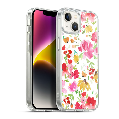 Ninola Spring Floral Flowers Red Soft Gel Case for Apple iPhone 14 Plus & MagSafe
