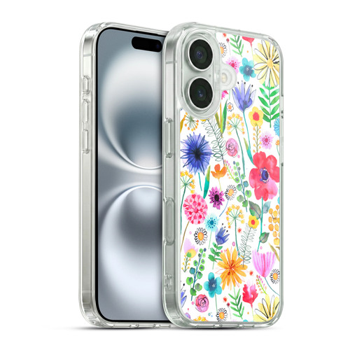 Ninola Spring Floral Flowers Garden Soft Gel Case for Apple iPhone 16 & MagSafe