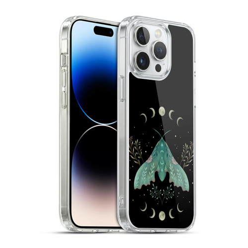 Episodic Drawing Illustration Animals Moon & Moth Soft Gel Case for Apple iPhone 14 Pro Max & MagSafe