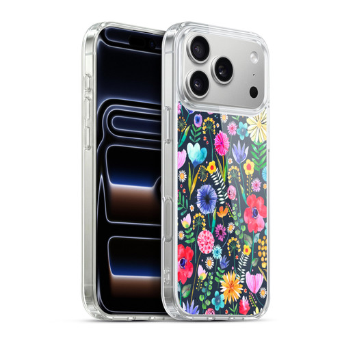 Ninola Spring Floral Flowers Spring Garden Navy Soft Gel Case for Apple iPhone 17 Pro Max
