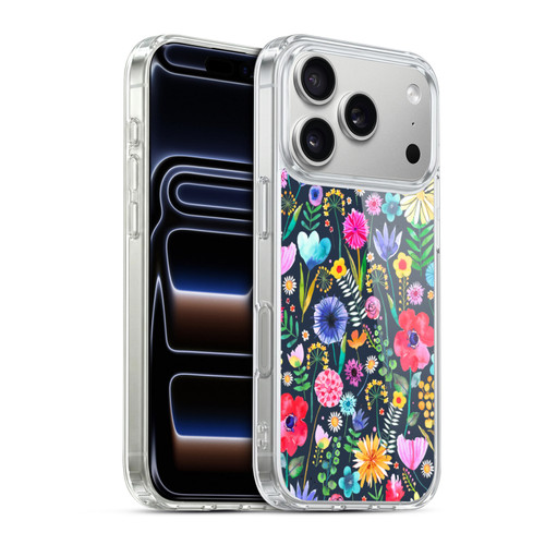 Ninola Spring Floral Flowers Spring Garden Navy Soft Gel Case for Apple iPhone 17 Pro