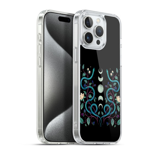 Episodic Drawing Illustration Animals Serpent Moon Soft Gel Case for Apple iPhone 15 Pro Max & MagSafe