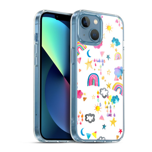 Ninola Watercolor Patterns Sky Kids Fantasy Soft Gel Case for Apple iPhone 13 Mini & MagSafe