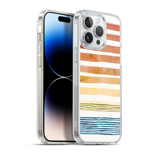 Ninola Watercolor Patterns Stripes Sunset Summer Soft Gel Case for Apple iPhone 13 Pro Max & MagSafe