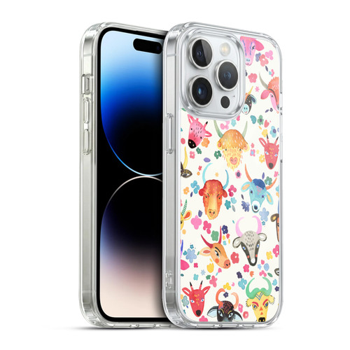 Ninola Watercolor Patterns Cute Ox Farm Soft Gel Case for Apple iPhone 13 Pro & MagSafe