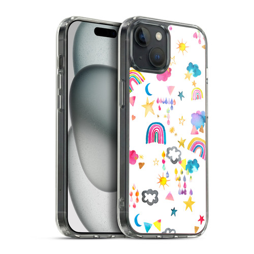 Ninola Watercolor Patterns Sky Kids Fantasy Soft Gel Case for Apple iPhone 15 Plus & MagSafe