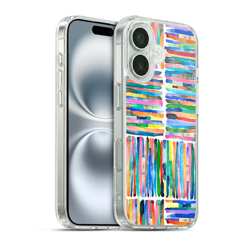 Ninola Watercolor Patterns Handpainted Stripes Soft Gel Case for Apple iPhone 16 & MagSafe