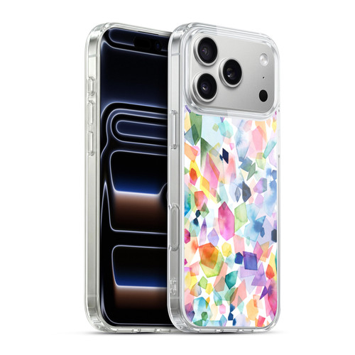 Ninola Watercolor Patterns Colorful Gems Crystals Soft Gel Case for Apple iPhone 17 Pro Max