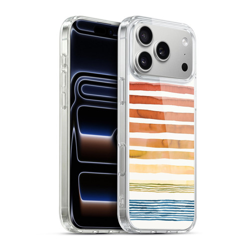 Ninola Watercolor Patterns Stripes Sunset Summer Soft Gel Case for Apple iPhone 17 Pro Max