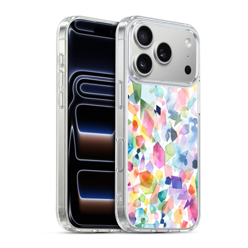 Ninola Watercolor Patterns Colorful Gems Crystals Soft Gel Case for Apple iPhone 17 Pro