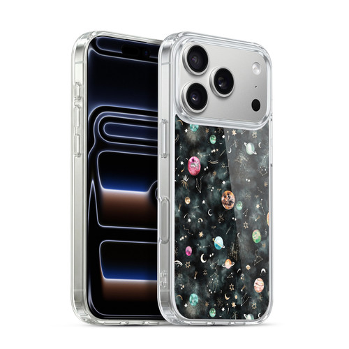 Ninola Watercolor Patterns Space Galaxy Planets Soft Gel Case for Apple iPhone 17 Pro