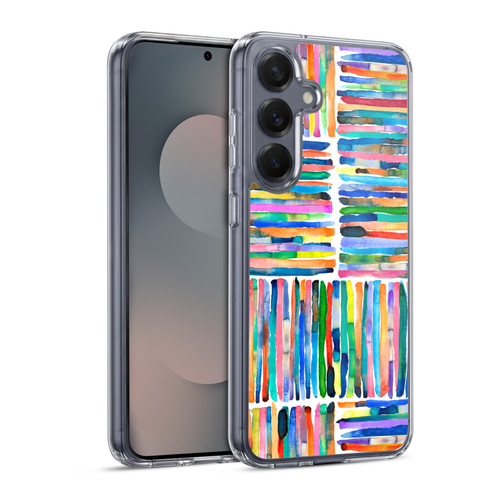 Ninola Watercolor Patterns Handpainted Stripes Soft Gel Case for Samsung Galaxy S25 & MagSafe