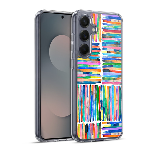 Ninola Watercolor Patterns Handpainted Stripes Soft Gel Case for Samsung Galaxy S25+ & MagSafe