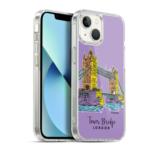 P.D. Moreno City Sketches Tower Bridge London Soft Gel Case for Apple iPhone 13