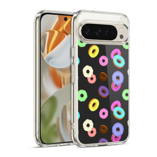 PLdesign Food Patterns Cool Fun Colorful Donuts Soft Gel Case for Google Pixel 9 / Pixel 9 Pro