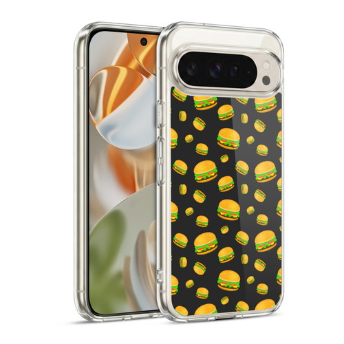 PLdesign Food Patterns Cool Fun Burger Soft Gel Case for Google Pixel 9 / Pixel 9 Pro