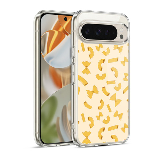 PLdesign Food Patterns Macaroni Pasta Gold Soft Gel Case for Google Pixel 9 / Pixel 9 Pro