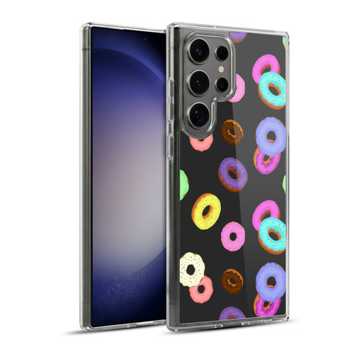 PLdesign Food Patterns Cool Fun Colorful Donuts Soft Gel Case for Samsung Galaxy S23 Ultra 5G & MagSafe