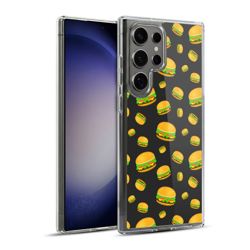 PLdesign Food Patterns Cool Fun Burger Soft Gel Case for Samsung Galaxy S23 Ultra 5G & MagSafe