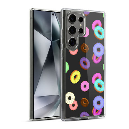 PLdesign Food Patterns Cool Fun Colorful Donuts Soft Gel Case for Samsung Galaxy S24 Ultra 5G & MagSafe