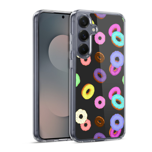 PLdesign Food Patterns Cool Fun Colorful Donuts Soft Gel Case for Samsung Galaxy S25 & MagSafe