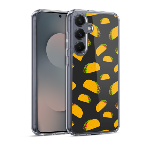PLdesign Food Patterns Cool Fun Taco Soft Gel Case for Samsung Galaxy S25 & MagSafe