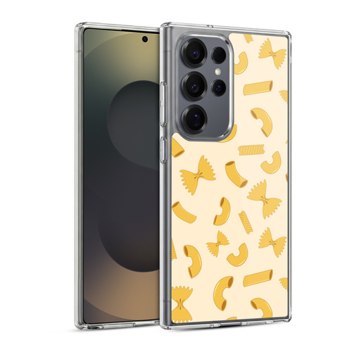 PLdesign Food Patterns Macaroni Pasta Gold Soft Gel Case for Samsung Galaxy S25 Ultra & MagSafe