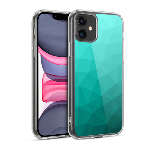 PLdesign Geometric Patterns Turquoise Gradient Mesh Soft Gel Case for Apple iPhone 11