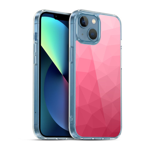 PLdesign Geometric Patterns Magenta Pink Ombre Mesh Soft Gel Case for Apple iPhone 13 Mini & MagSafe