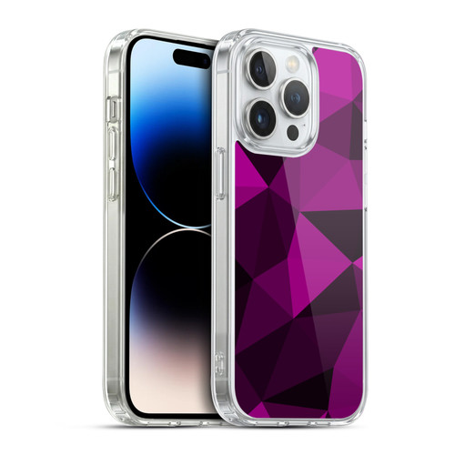 PLdesign Geometric Patterns Dark Pink And Black Mesh Soft Gel Case for Apple iPhone 14 Pro & MagSafe