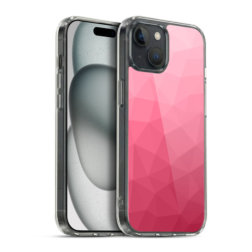 PLdesign Geometric Patterns Magenta Pink Ombre Mesh Soft Gel Case for Apple iPhone 15 Plus & MagSafe