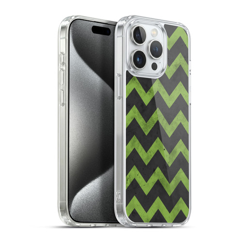 PLdesign Geometric Patterns Green Gray Vintage Soft Gel Case for Apple iPhone 15 Pro Max & MagSafe