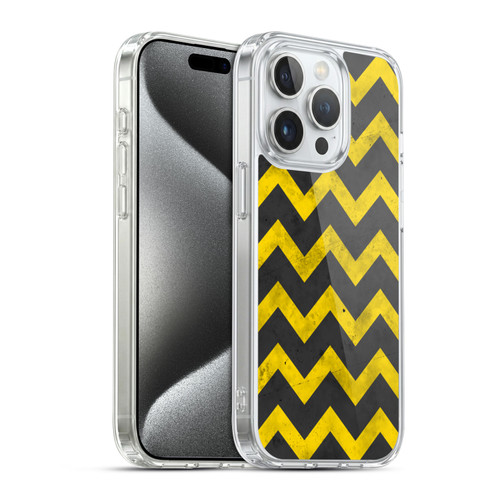 PLdesign Geometric Patterns Yellow Gray Vintage Soft Gel Case for Apple iPhone 15 Pro & MagSafe