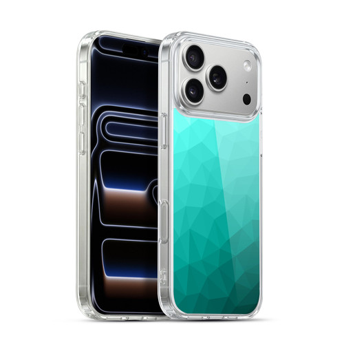PLdesign Geometric Patterns Turquoise Gradient Mesh Soft Gel Case for Apple iPhone 17 Pro Max