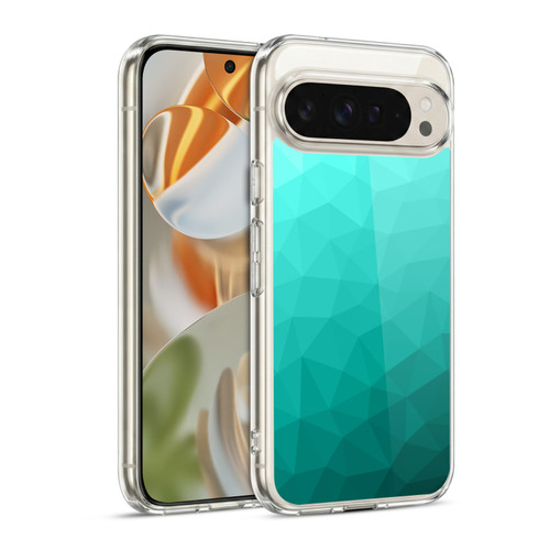 PLdesign Geometric Patterns Turquoise Gradient Mesh Soft Gel Case for Google Pixel 9 / Pixel 9 Pro