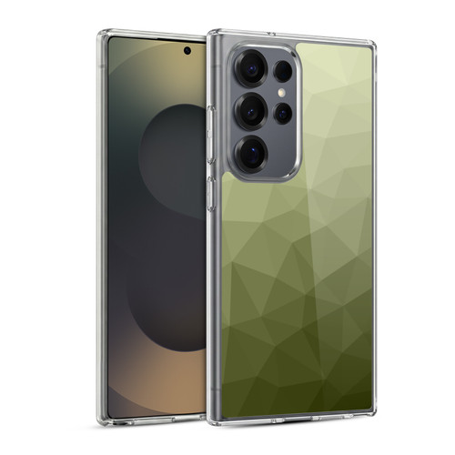 PLdesign Geometric Patterns Army Green Gradient Mesh Soft Gel Case for Samsung Galaxy S25 Ultra & MagSafe