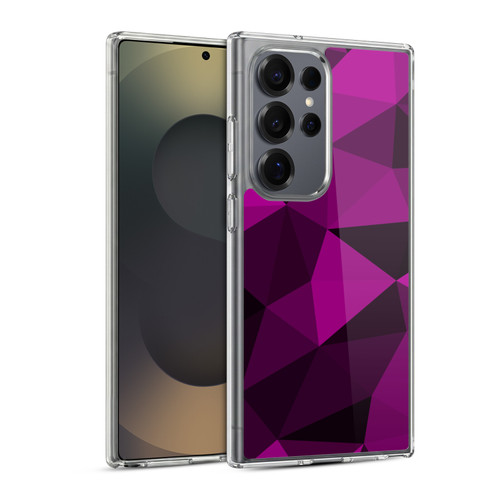 PLdesign Geometric Patterns Dark Pink And Black Mesh Soft Gel Case for Samsung Galaxy S25 Ultra & MagSafe