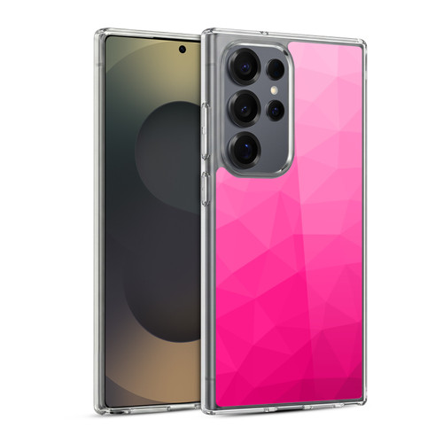 PLdesign Geometric Patterns Hot Pink Gradient Mesh Soft Gel Case for Samsung Galaxy S25 Ultra & MagSafe