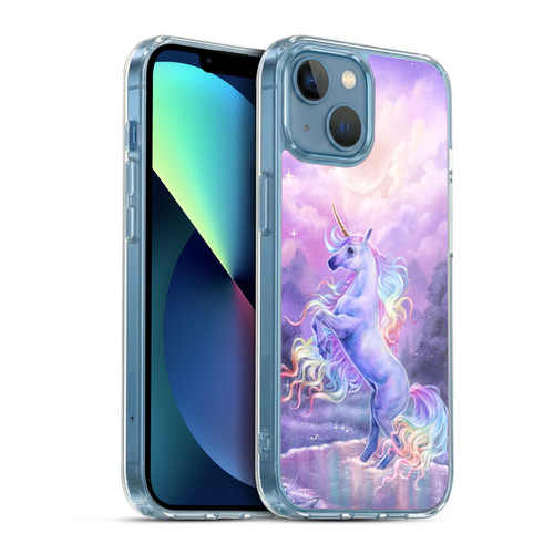 Selina Fenech Art Rainbow Unicorn In Moonlight Soft Gel Case for Apple iPhone 13 Mini & MagSafe