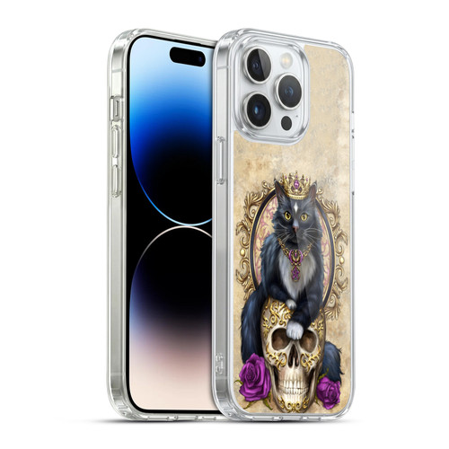 Selina Fenech Art Gothic Cat On Skull & Roses Soft Gel Case for Apple iPhone 14 Pro Max & MagSafe