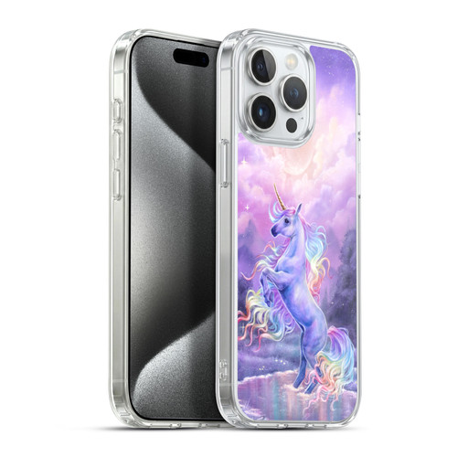 Selina Fenech Art Rainbow Unicorn In Moonlight Soft Gel Case for Apple iPhone 15 Pro Max & MagSafe