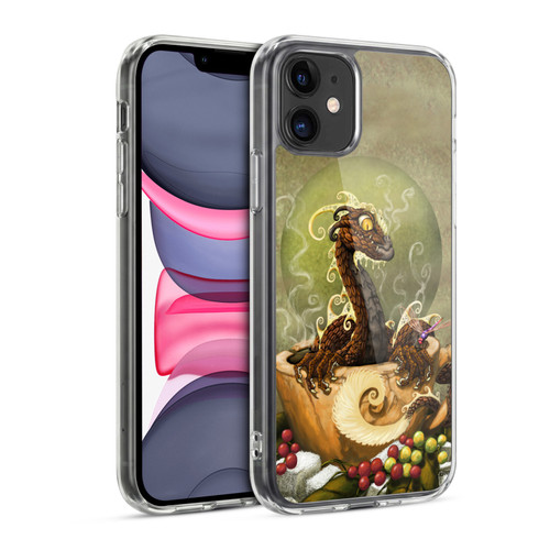 Stanley Morrison Art Brown Coffee Dragon Dragonfly Soft Gel Case for Apple iPhone 11