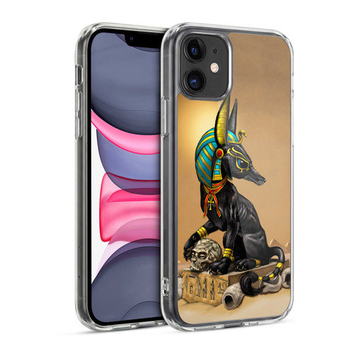 Stanley Morrison Art Egyptian Black Jackal Anubis Soft Gel Case for Apple iPhone 11