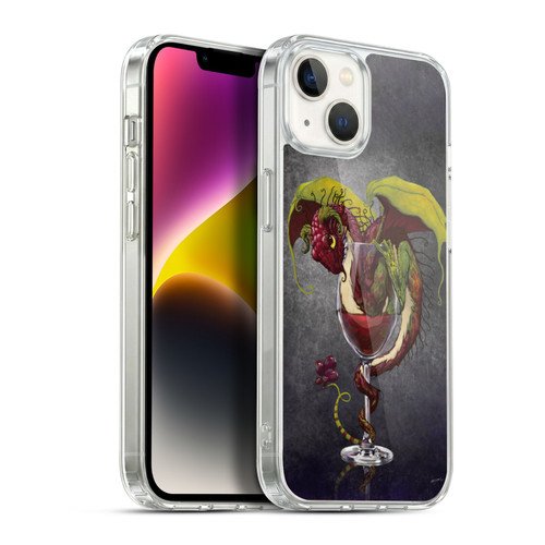 Stanley Morrison Art Red Wine, Dragon, And Grapes Soft Gel Case for Apple iPhone 14 Plus & MagSafe